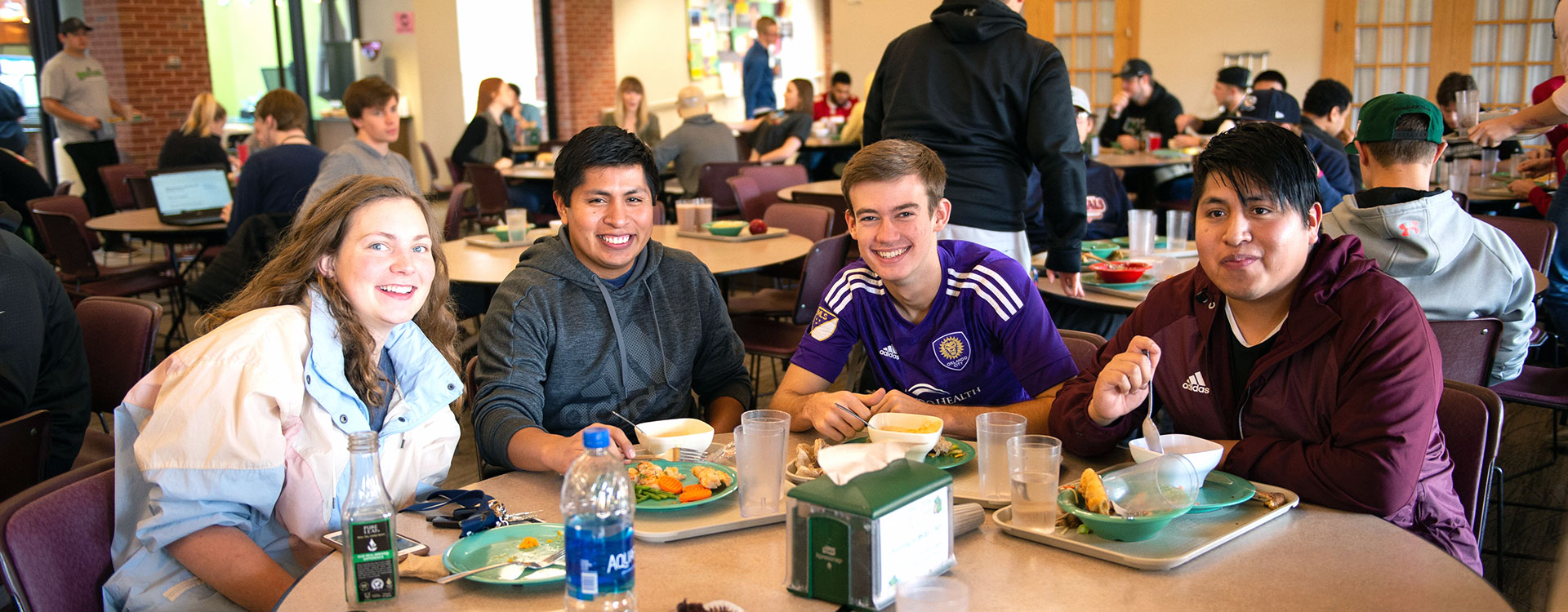 Students eating in Campus Center